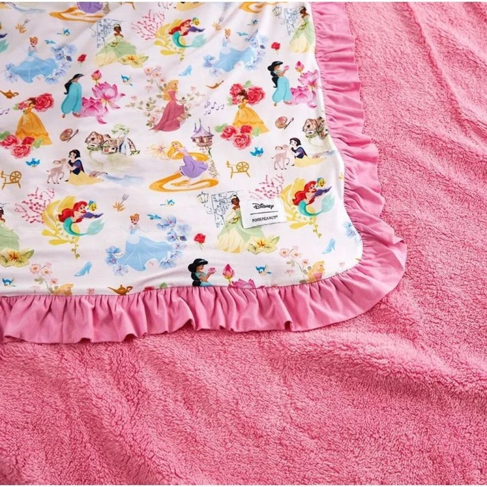 Posh peanut x Disney Princess Ball Ruffled Luxe Blanket NWT